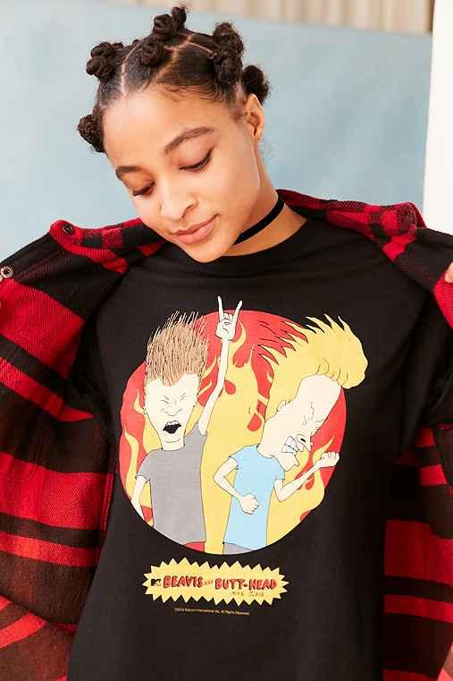 Urban Outfitters Beavis And Butt-head Tee,black,s