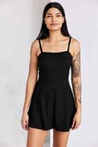 Urban Outfitters Silence + Noise Square-neck Fit + Flare Mini Dress,black,l