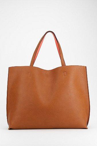 Reversible Vegan Leather Oversized Tote Bag