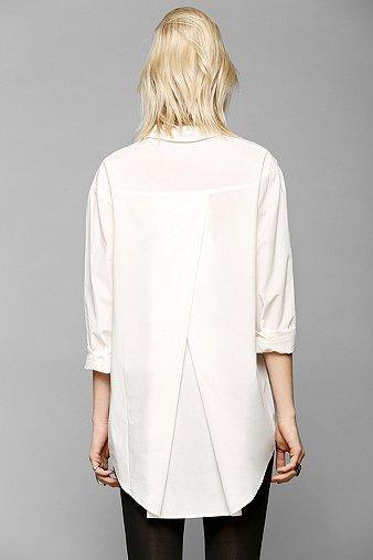 Silence + Noise Tucked & Shirred Button-down Shirt