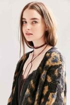 Urban Outfitters Vegan Leather Wrap Choker Necklace,maroon,one Size