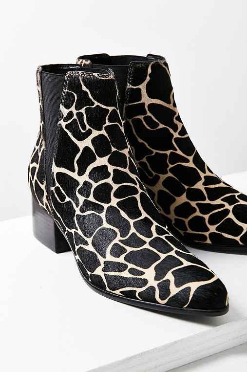 Urban Outfitters Giraffe Print Pony Hair Pola Chelsea Boot,black Multi,us 8/eu 38