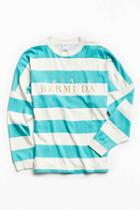 Urban Outfitters Uo Bermuda Stripe Long Sleeve Tee,turquoise,l