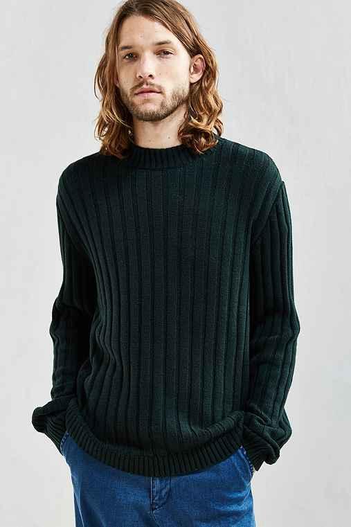 Urban Outfitters Uo Rib Mock Neck Sweater,dark Green,xl