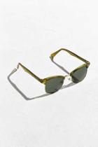 Urban Outfitters Classic Half-frame Sunglasses,green,one Size