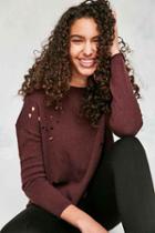 Urban Outfitters Silence + Noise Cooper Destructed Sweater,maroon,l