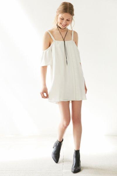 Kimchi Blue Ladder Lace Cold Shoulder Mini Dress