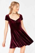 Urban Outfitters Kimchi Blue Velvet Sweetheart Mini Dress,maroon,xs
