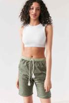 Urban Outfitters Without Walls Rita Longline Parachute Drawstring Short,olive,m