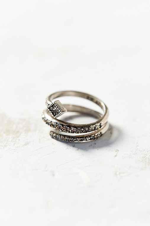 Urban Outfitters Diamond Kite Coil Ring,silver,one Size