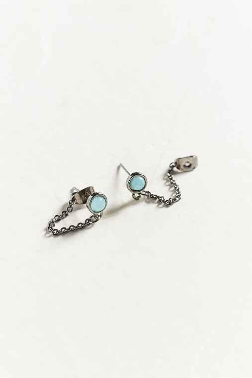 Urban Outfitters Luna Stone Front/back Earring,grey,one Size