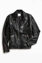 Urban Outfitters Uo Napoli Leather Moto Jacket,black,s