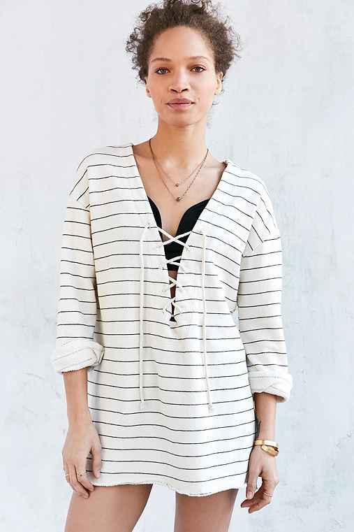 Urban Outfitters Truly Madly Deeply Lakeside Pullover Top,ivory,m