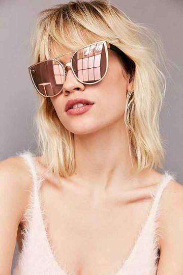 Urban Outfitters Quay Sorority Princess Cat-eye Sunglasses,blush,one Size