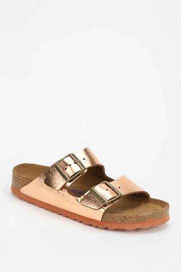 Birkenstock Arizona Metallic Leather Slide Sandal