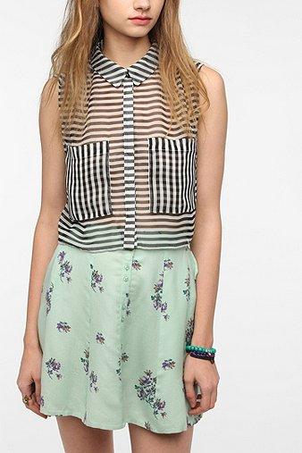 Dv By Dolce Vita Bice Cropped Striped Blouse