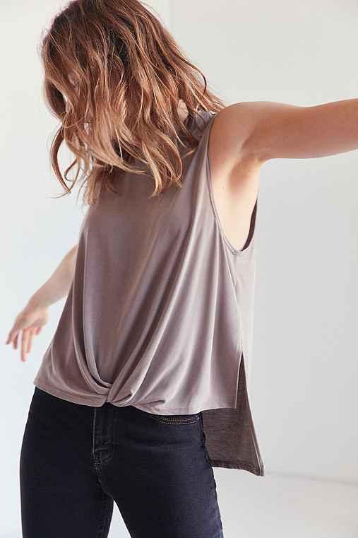 Urban Outfitters Silence + Noise Virgo Twisted Muscle Tank Top,brown,s