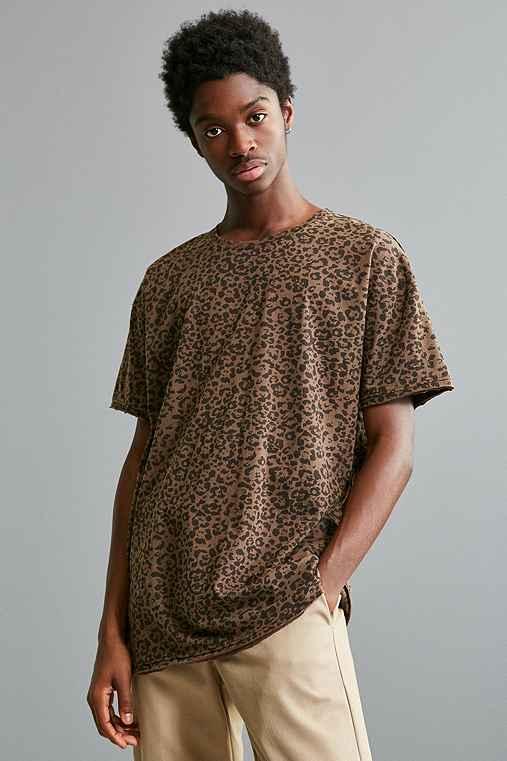 Urban Outfitters Feathers Slouch Fit Printed Tee,taupe,l