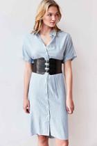 Urban Outfitters Wide Buckle Corset Belt,black,one Size