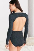 Urban Outfitters Out From Under Metallic Open Back Sweater Bodysuit