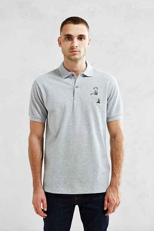Urban Outfitters Lacoste Peanuts Charlie Brown Polo Shirt,silver,xl