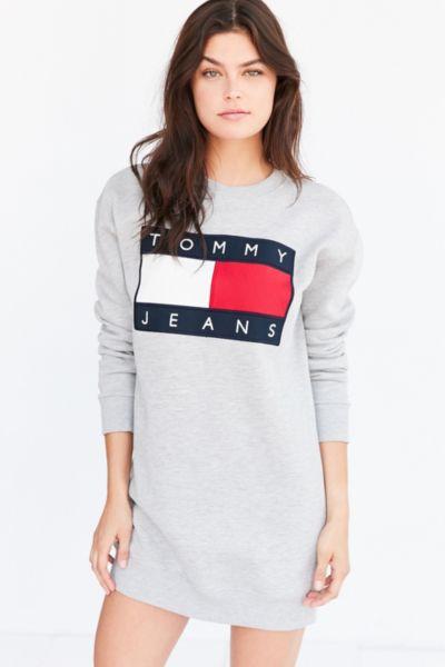 Tommy Jeans For Uo '90s Logo Sweatshirt Mini Dress