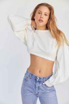 Urban Outfitters Silence + Noise Field Notes Balloon Sleeve Tee,white,l