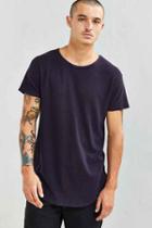 Urban Outfitters Feathers French Rib Long Loose Scoopneck Tee,navy,xl
