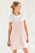 Urban Outfitters Silence + Noise Satin Shine Mini Slip Dress,blush,l