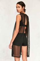 Urban Outfitters Silence + Noise Britney Longline Mesh Tank Top,black,l