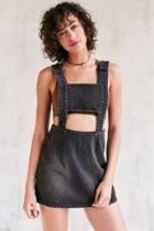 Evil Twin Momentary Cutout Denim Overall Mini Dress