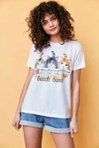 Urban Outfitters Silence + Noise Boardwalk Cat Tee,ivory,m