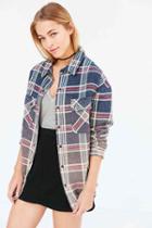 Urban Outfitters Ecote Mattie Flannel Shirt Jacket,blue Multi,m/l