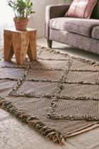 Urban Outfitters Kismet Tassel Wool Rug,cream,5x8