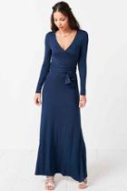 Urban Outfitters Ecote Exaggerated Wrap Maxi Dress,navy,xs
