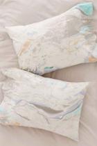 Urban Outfitters Mixed Marble Pillowcase Set,cream Multi,one Size