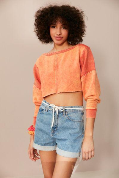 Urban Outfitters Bdg Teen Spirit Cropped Long Sleeve Tee
