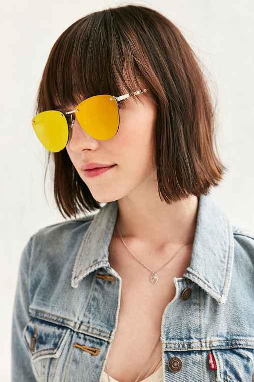 Urban Outfitters Spacewoman Rimless Frame Sunglasses,gold,one Size
