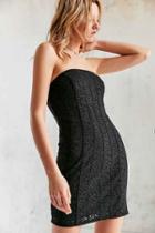 Urban Outfitters Kimchi Blue Lyla Strapless Lace Dress,black,m