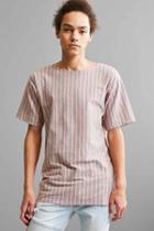 Urban Outfitters Publish Sonny Stripe Box Fit Tee,light Red,s