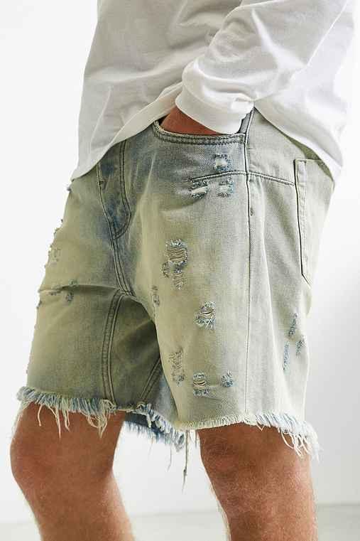 Urban Outfitters One Teaspoon Old Gold Destructed Denim Short,light Blue,32