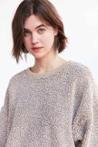 Urban Outfitters Silence + Noise Fluffy Pullover Sweatshirt,taupe,s