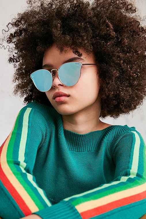 Urban Outfitters Quay All My Love Cat-eye Sunglasses,blue,one Size