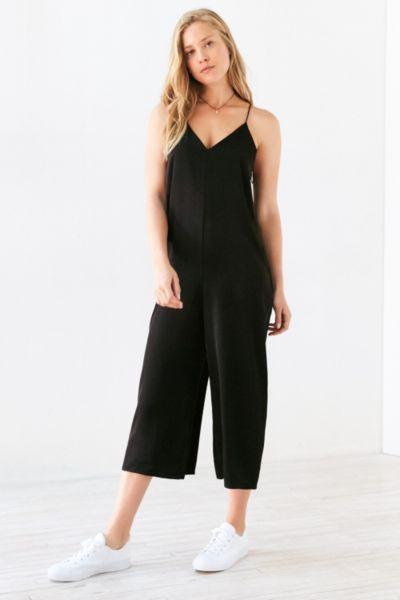Silence + Noise Satin Slip Culotte Jumpsuit