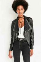 Urban Outfitters Bb Dakota Vegan Leather Waterfall Jacket,black,xs