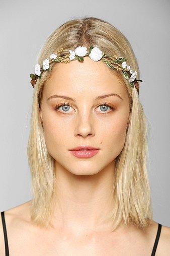 Suede Floral Crown Tie-back Headwrap