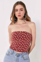 Urban Outfitters Silence + Noise Tal Strapless Top,light Red,s