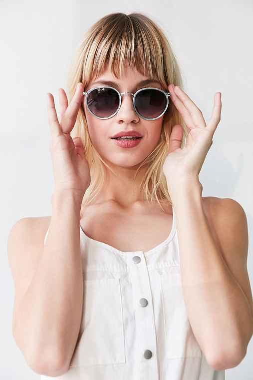 Urban Outfitters Charlie Metal Round Sunglasses,blue,one Size
