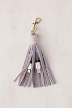 Urban Outfitters Usb Leather Tassel Keychain + Charging Cord,lavender,one Size