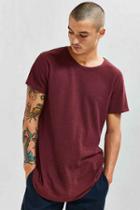 Urban Outfitters Feathers French Rib Long Loose Scoopneck Tee,maroon,s